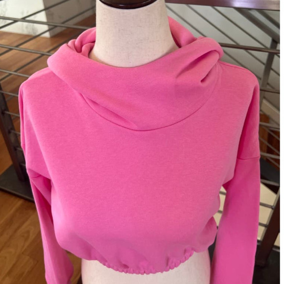 Naked Wardrobe French Terry Hoodie in Bubblegum Pink - Picture 4 of 10